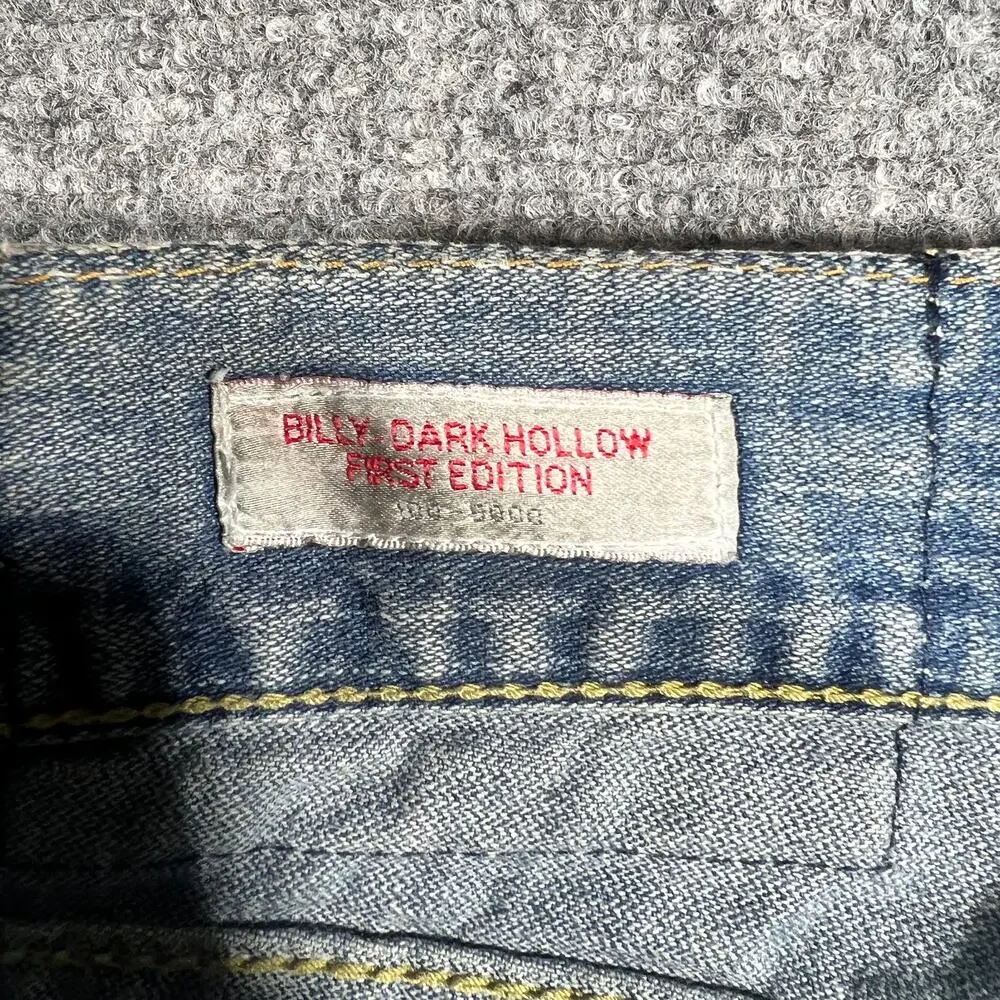 Y2K True Religion Billy Dark Hollow First Edition Cropped Denim Shorts 34